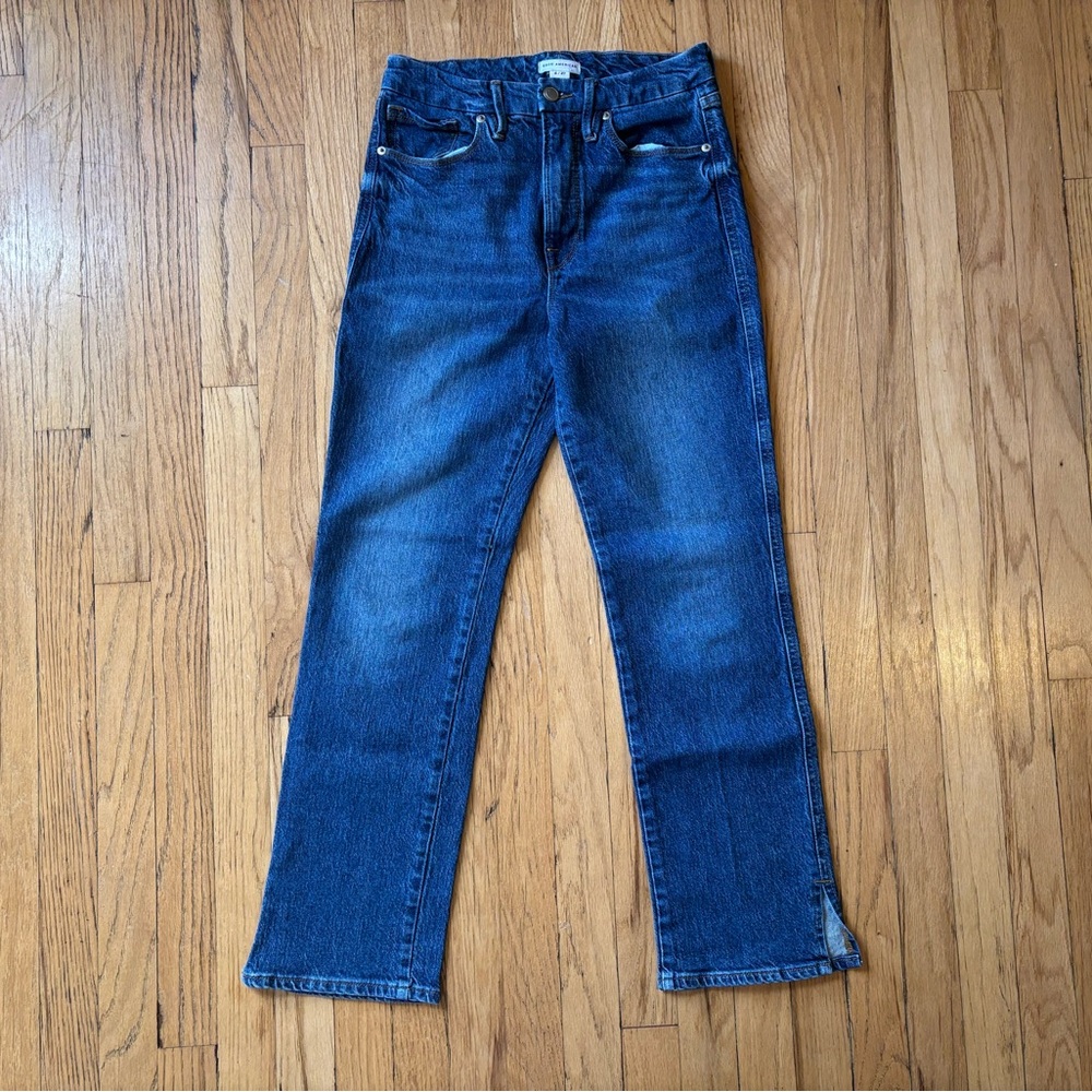 Good American Women’s High Rise Side Slit Straight Leg Jeans Size 4 / 27
